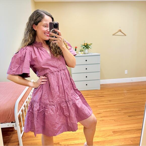 Sea New York Purple Cotton Short Sleeve Mini Dress Small - Picture 1 of 10